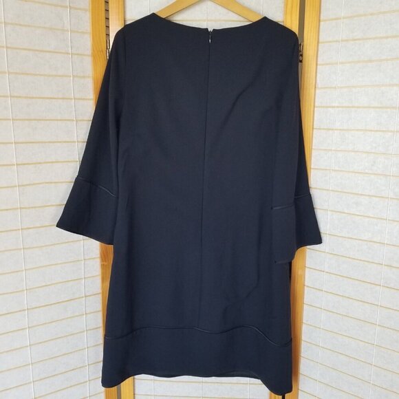 Tahari Navy Blue Dress Size 12 Esmarella A-Line 3/4 Sleeve - Picture 7 of 11